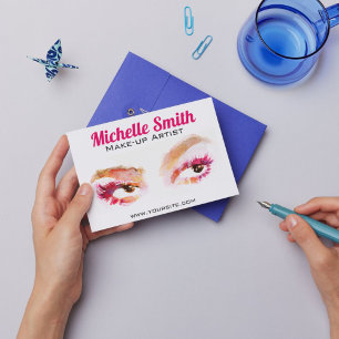 Carte Postale Aquarelle marque de maquillage oculaire rose