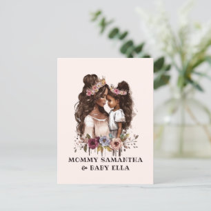 Carte Postale Aquarelle Mère et Fille Noire (1)