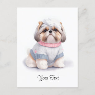 Carte Postale Aquarelle mignonne Chien Chien Chien Chien Chien C