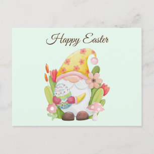 Carte Postale Aquarelle mignonne Gnome de Pâques