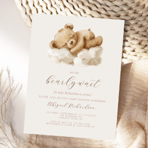 Carte Postale Aquarelle mignonne Ours en peluche Baby shower neu