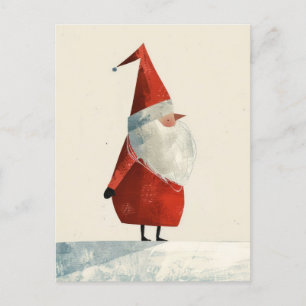 Carte Postale Aquarelle minimaliste Père Noël