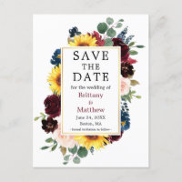 Aquarelle Mixte or floral Enregistrer la date
