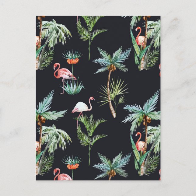 Carte Postale Aquarelle Motif Palm (Devant)
