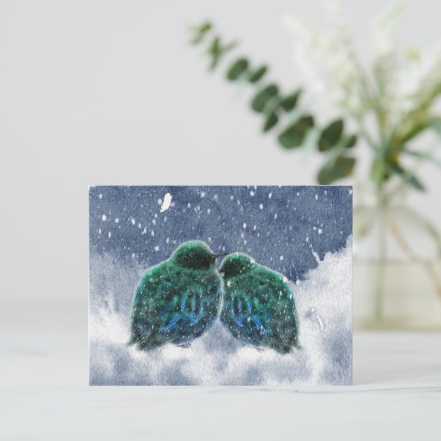 Carte postale Aquarelle Oiseaux, Art Artistique Na (Debout devant)