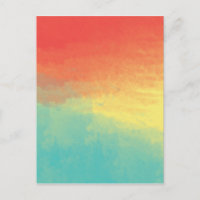 Aquarelle Ombre Texture - Turquoise, Jaune, Corail