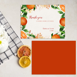 Carte Postale Aquarelle Orange Fruit Citrus Mariage Merci