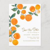 Aquarelle Orange Fruit Script Enregistrer la date