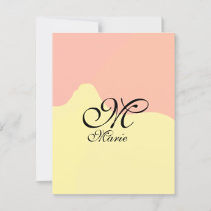 Carte Postale Aquarelle orange jaune rétro ajouter votre monogra