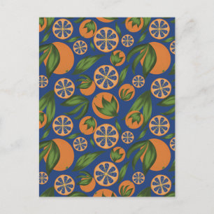 Carte Postale Aquarelle orange Motif de fruits de l'Indigo