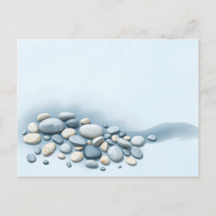 Carte Postale Aquarelle paisible Rivière Bleu clair Arrière - pl
