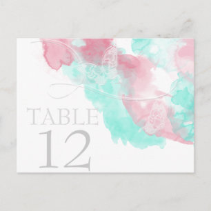 Carte Postale Aquarelle Papillon à tête blanche Mariage