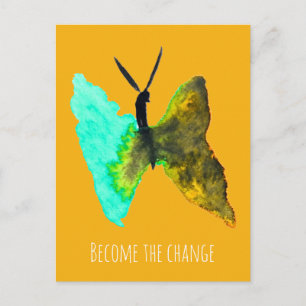 Carte Postale Aquarelle papillon aqua joli