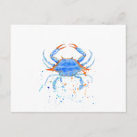 Aquarelle peinture de crabe bleu