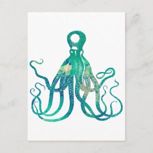 Carte postale aquarelle Pieuvre