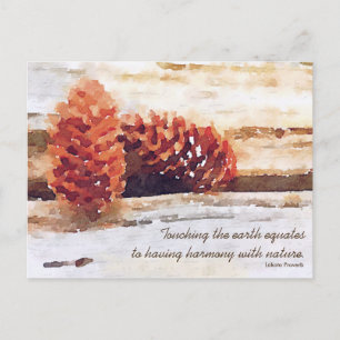 Carte Postale Aquarelle Pinecones Encouragement Devis