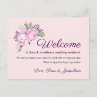 Aquarelle Pink Peonies | Bienvenue Mariage