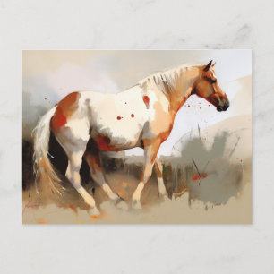 Carte Postale Aquarelle Pinto Horse