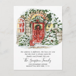 Carte Postale Aquarelle Porte de Noël Faire-part mobiles Pos
