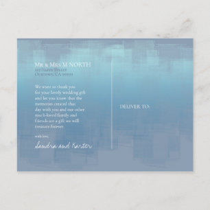 Carte Postale Aquarelle Réflexions Merci Dusty Blue ID774