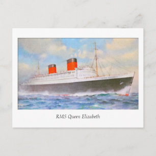Carte Postale Aquarelle RMS Reine Elizabeth