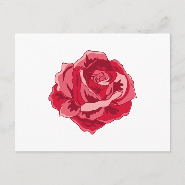 Carte Postale Aquarelle Rose Rose (Devant)