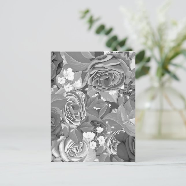 Carte Postale Aquarelle Roses 39 (Debout devant)