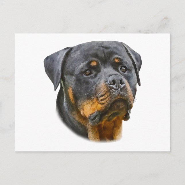 Carte Postale Aquarelle Rottweiler (Devant)