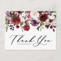 Aquarelle rouge et violet Merci de la plaine flora