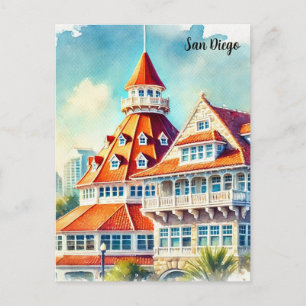 Carte Postale Aquarelle San Diego Coronado