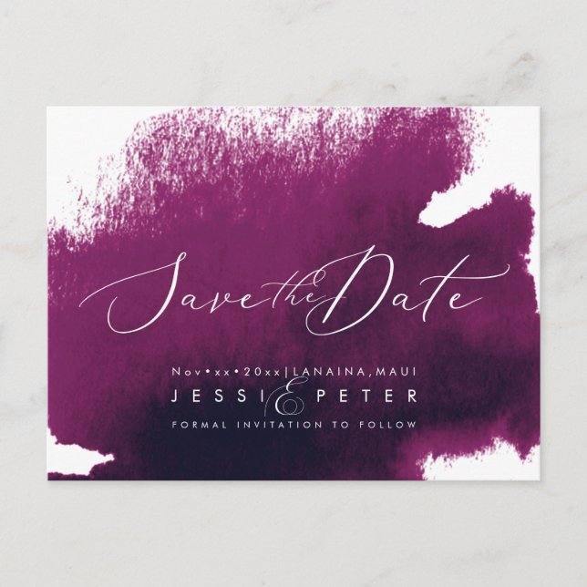 Carte Postale Aquarelle Sangria Enregistrer la date (Devant)