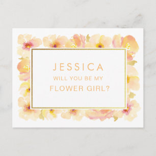 Carte Postale Aquarelle Serez-Vous Ma Demande Flower Girl