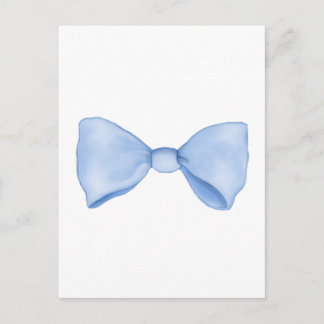 Carte Postale Aquarelle simple Bébé Bleu Bow