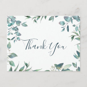 Carte Postale Aquarelle simple et élégante Merci Eucalyptus