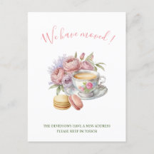 Aquarelle Tea Rose Fleurs Nouveau Accueil Déménage