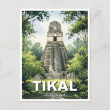 Aquarelle Tikal Guatemala