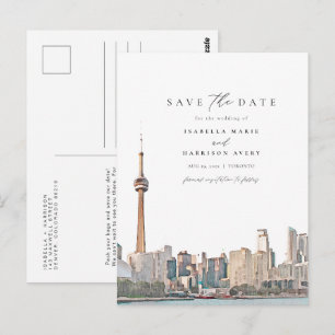 Carte Postale Aquarelle Toronto Canada Skyline Enregistrer la da