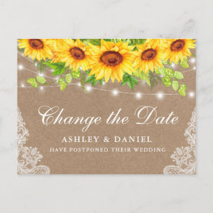 Carte Postale Aquarelle Tournesol Floral Kraft Modifier La Date