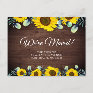 Carte Postale Aquarelle tournesol Moving Faire-part Rustique