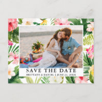 Aquarelle Tropical Floral Photo Enregistrer La Dat