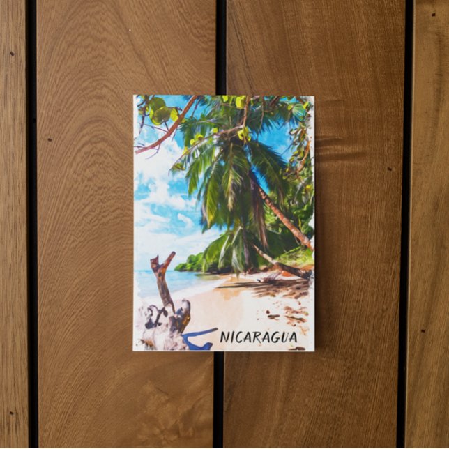 Carte Postale Aquarelle Tropical Nicaragua Beach Travel (tropical nicaragua postcard)