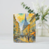 Aquarelle Turin Italie – Mole Antonelliana Ville