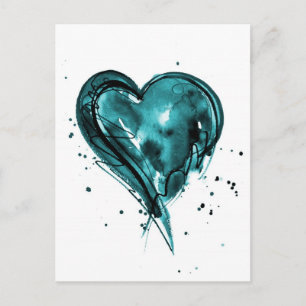 Carte Postale Aquarelle turquoise
