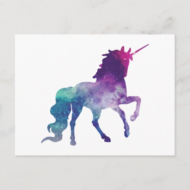 Carte Postale Aquarelle Unicorne (Devant)