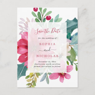 Carte Postale Aquarelle vacances Floral   Mariage Enregistrer la