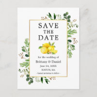 Aquarelle Vert Citron Enregistrer La Date