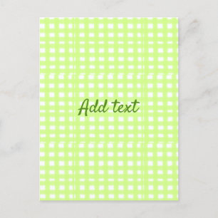 Carte Postale Aquarelle vert plaid ginham personnalisé ajouter t