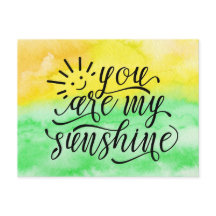Aquarelle verte Jaune Vous Êtes Mon Soleil