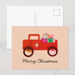 Carte Postale Aquarelle vintage Camion Cadeaux