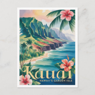 Carte Postale Aquarelle vintage de Kauai